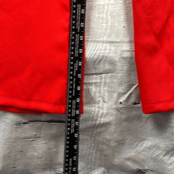 DO + BE Jumpsuit Womens M Red Christmas Paint Suit Romper Wide Leg Ruffles Sexy - Picture 8 of 13